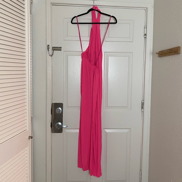 A.L.C. Rio Pleated Maxi Dress Gown in Neon Pink Size 00 - Picture 9 of 13